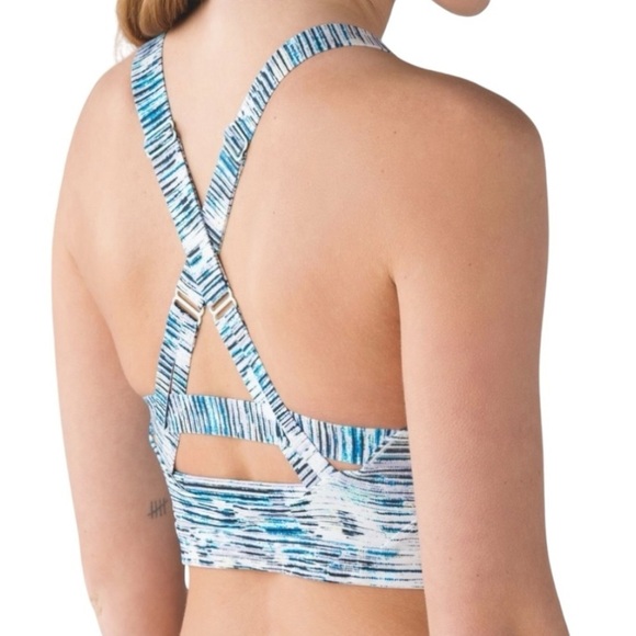 Lululemon Pure Practice Blurry Belle Blue Cross Back Sports Yoga Bra Women’s 6 - Picture 4 of 10